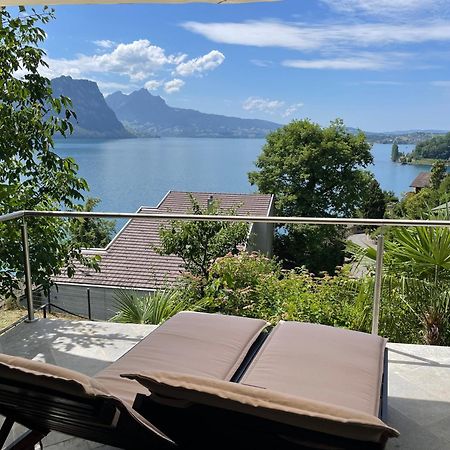 Villa Bootsmann Mit Spektakulaerer Seesicht Nahe Badestrand Vitznau Exterior foto